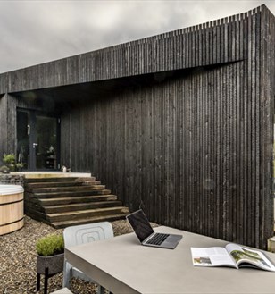 Black wooden lodge