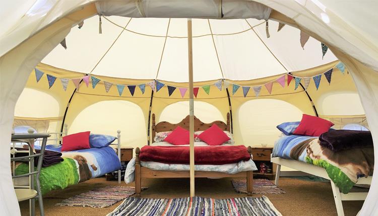 glamping tent interior