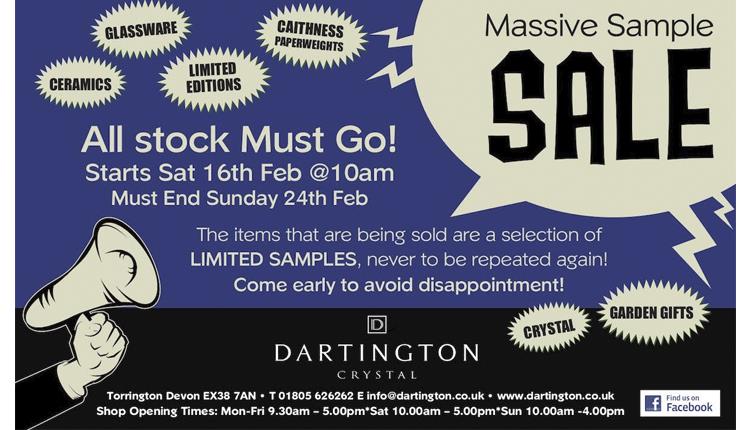 Dartington Crystal’s Massive Sample Sale