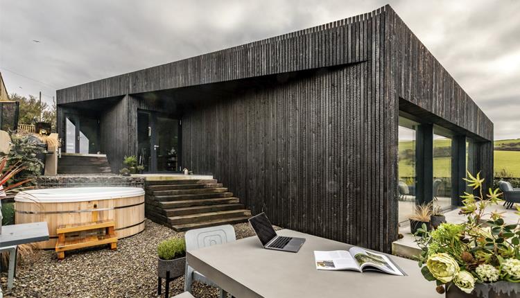 Black wooden lodge