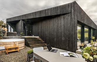 Black wooden lodge