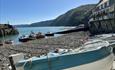 A view from Clovelly beach of boats in the water