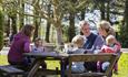 Visitors outside the tea room